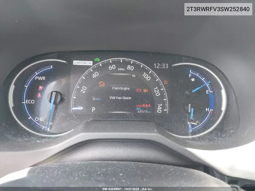 2T3RWRFV3SW252840 2025 Toyota Rav4 Hybrid Xle