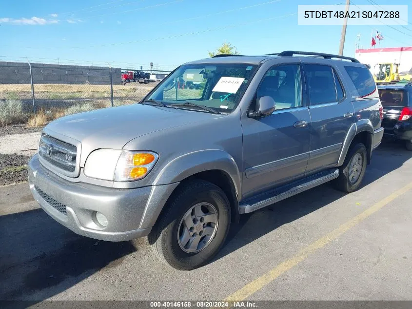 2001 Toyota Sequoia Limited VIN: 5TDBT48A21S047288 Lot: 40146158