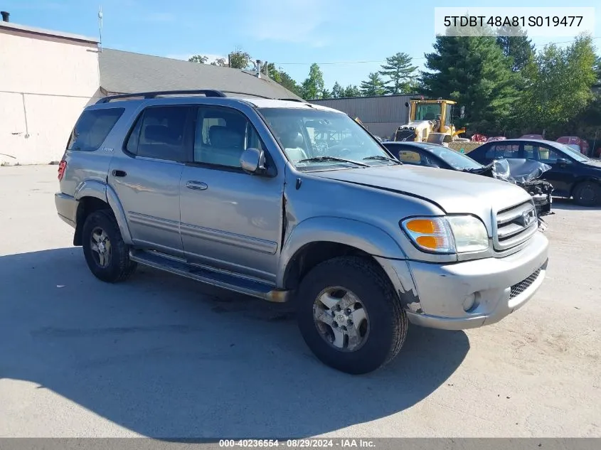 5TDBT48A81S019477 2001 Toyota Sequoia Limited V8