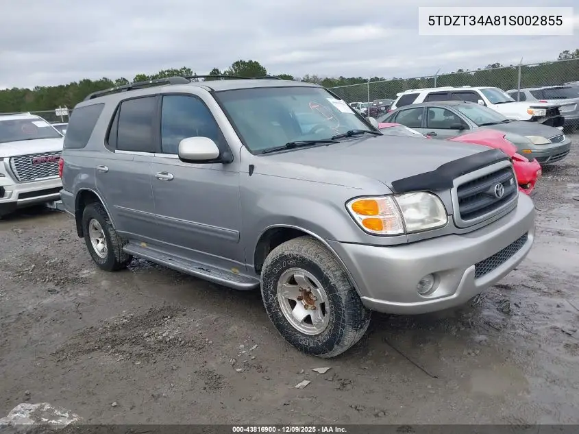 5TDZT34A81S002855 2001 Toyota Sequoia Sr5 V8
