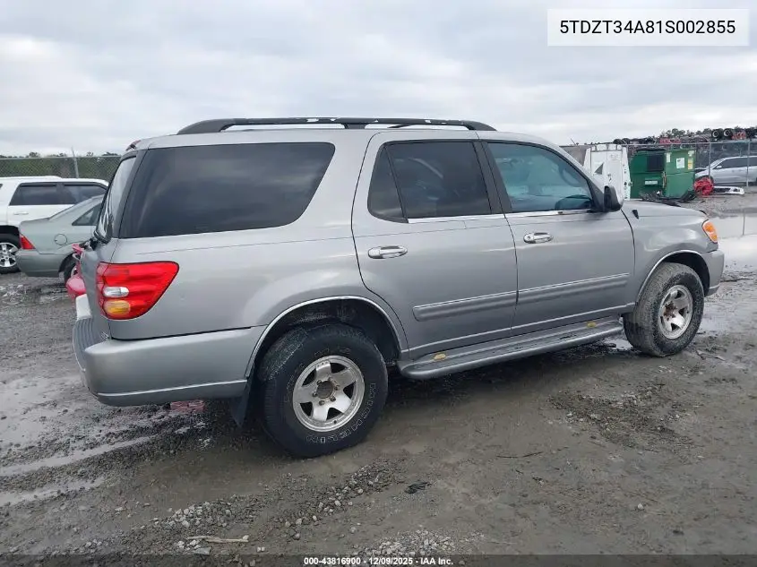 5TDZT34A81S002855 2001 Toyota Sequoia Sr5 V8