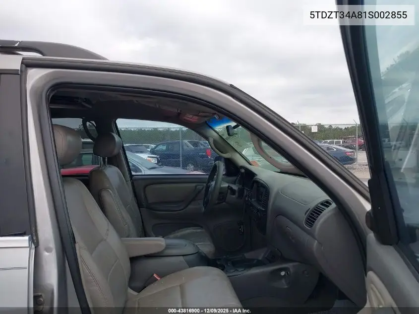 5TDZT34A81S002855 2001 Toyota Sequoia Sr5 V8