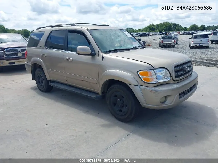 2002 Toyota Sequoia Sr5 V8 VIN: 5TDZT34A42S066635 Lot: 39766479