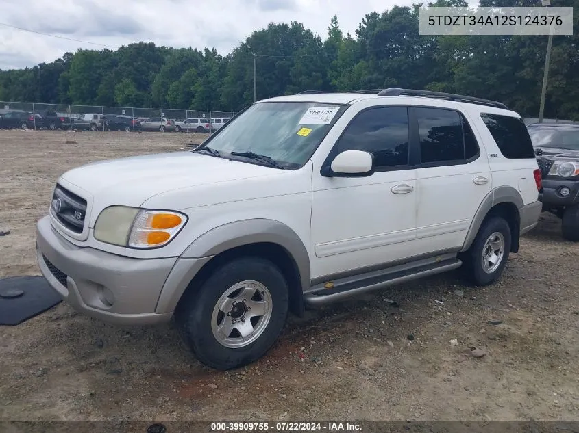 5TDZT34A12S124376 2002 Toyota Sequoia Sr5 V8