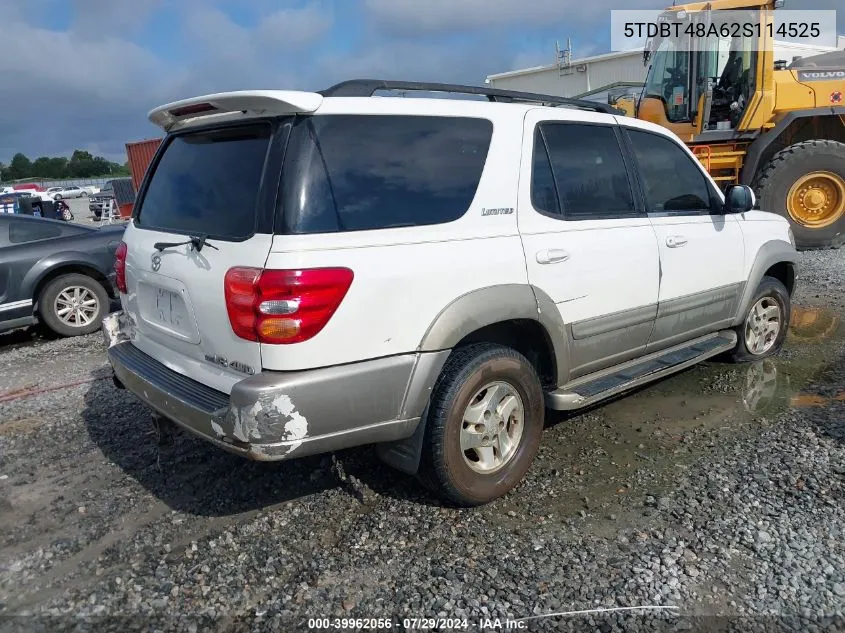 5TDBT48A62S114525 2002 Toyota Sequoia Limited V8