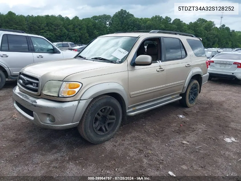 5TDZT34A32S128252 2002 Toyota Sequoia Sr5 V8