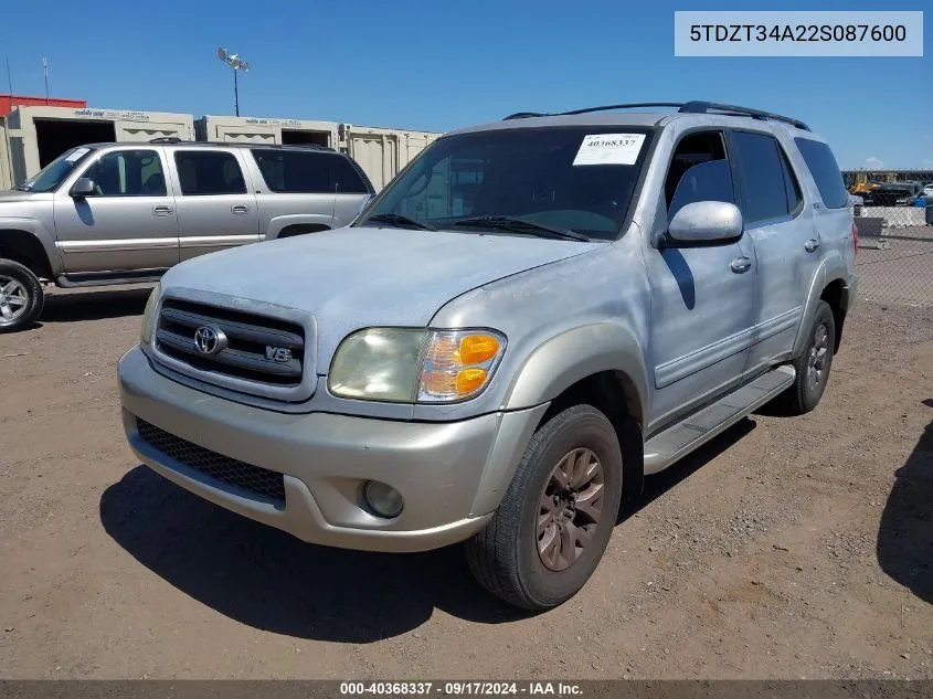 5TDZT34A22S087600 2002 Toyota Sequoia Sr5