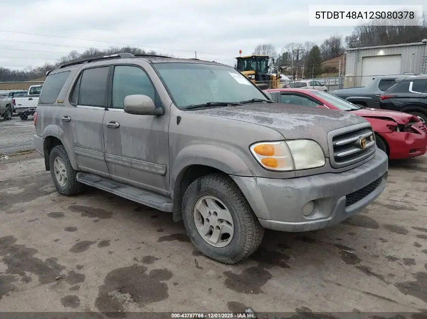 5TDBT48A12S080378 2002 Toyota Sequoia Limited V8