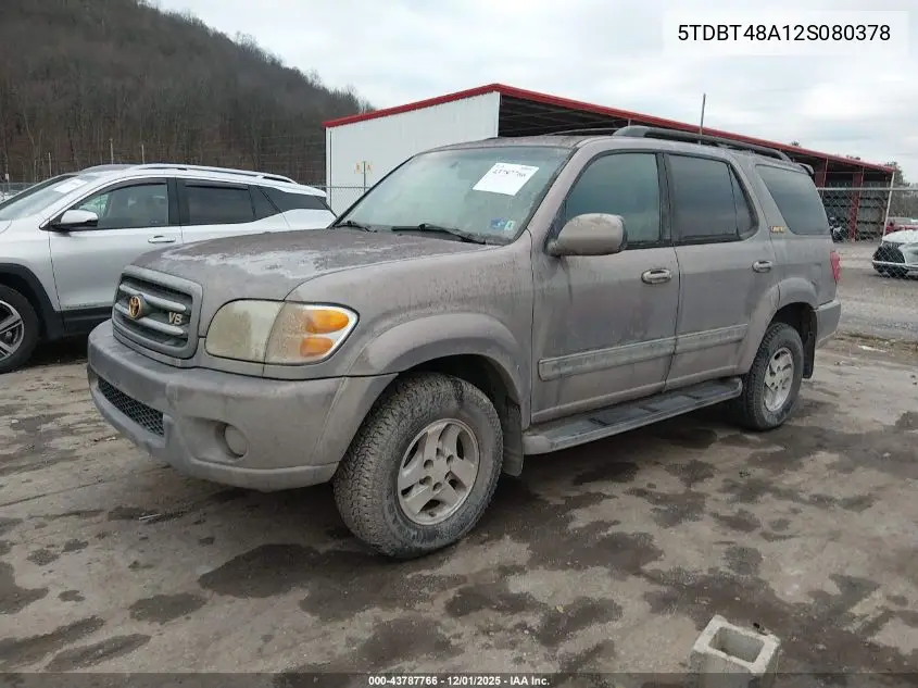 5TDBT48A12S080378 2002 Toyota Sequoia Limited V8