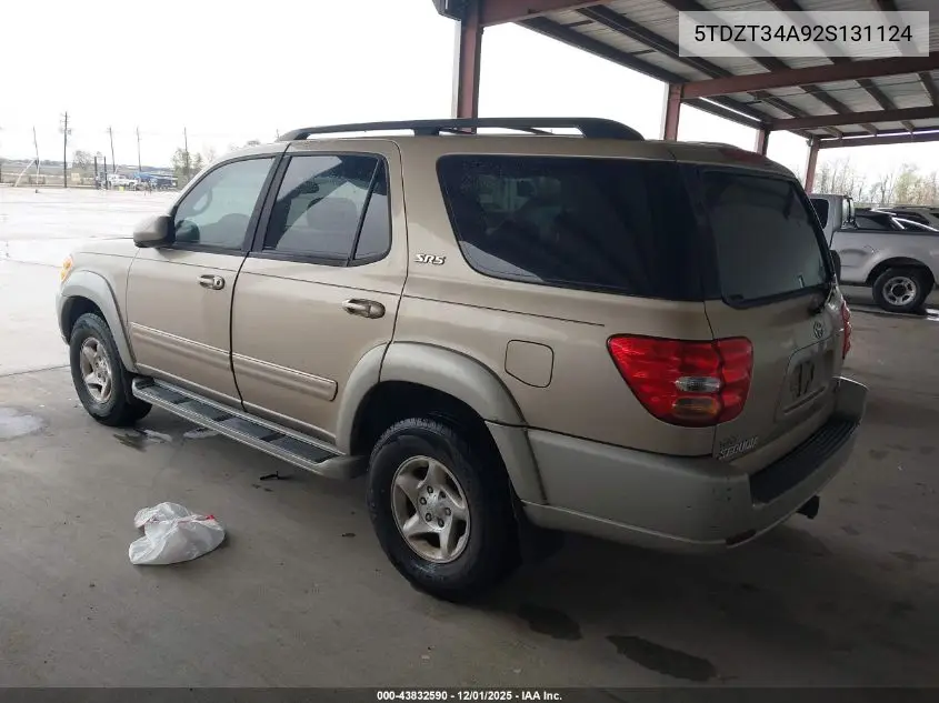 5TDZT34A92S131124 2002 Toyota Sequoia Sr5 V8