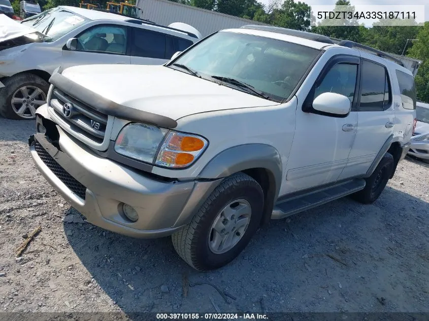 5TDZT34A33S187111 2003 Toyota Sequoia Sr5 V8