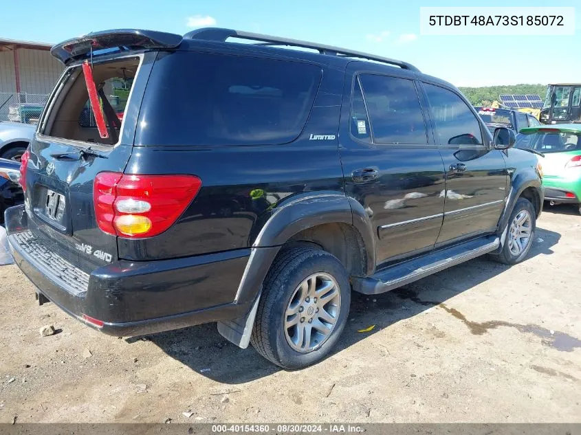 2003 Toyota Sequoia Limited VIN: 5TDBT48A73S185072 Lot: 40154360