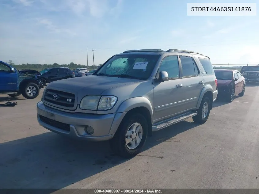 2003 Toyota Sequoia Sr5 VIN: 5TDBT44A63S141876 Lot: 40405907