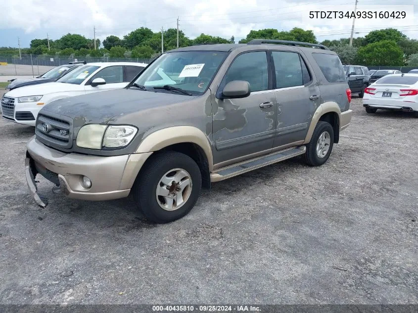 5TDZT34A93S160429 2003 Toyota Sequoia Sr5