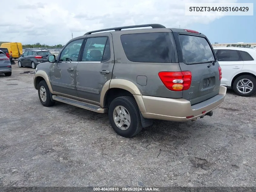 5TDZT34A93S160429 2003 Toyota Sequoia Sr5