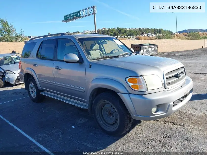 5TDZT34A83S186830 2003 Toyota Sequoia Sr5 V8
