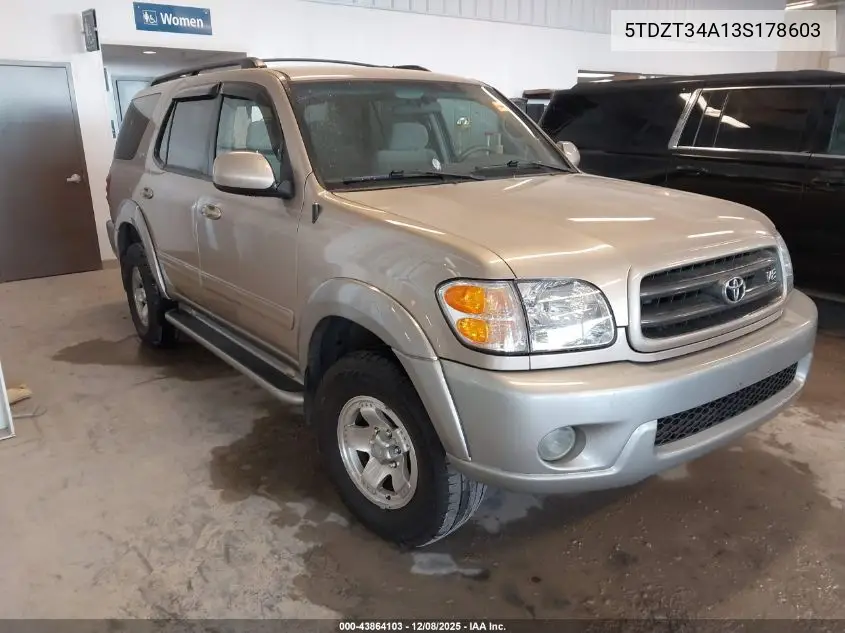 5TDZT34A13S178603 2003 Toyota Sequoia Sr5 V8