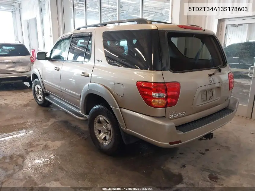 5TDZT34A13S178603 2003 Toyota Sequoia Sr5 V8