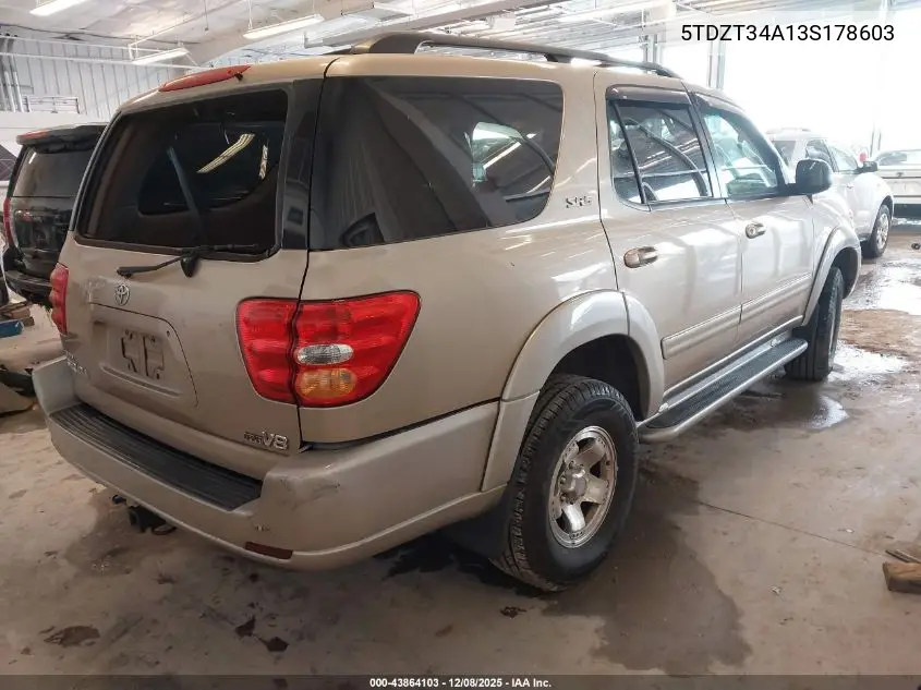5TDZT34A13S178603 2003 Toyota Sequoia Sr5 V8