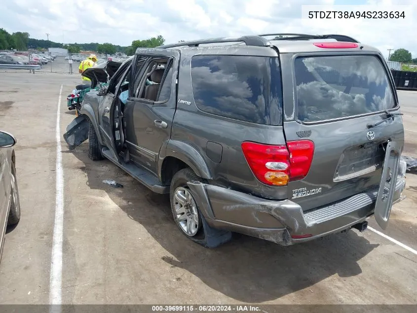 2004 Toyota Sequoia Limited V8 VIN: 5TDZT38A94S233634 Lot: 39699115