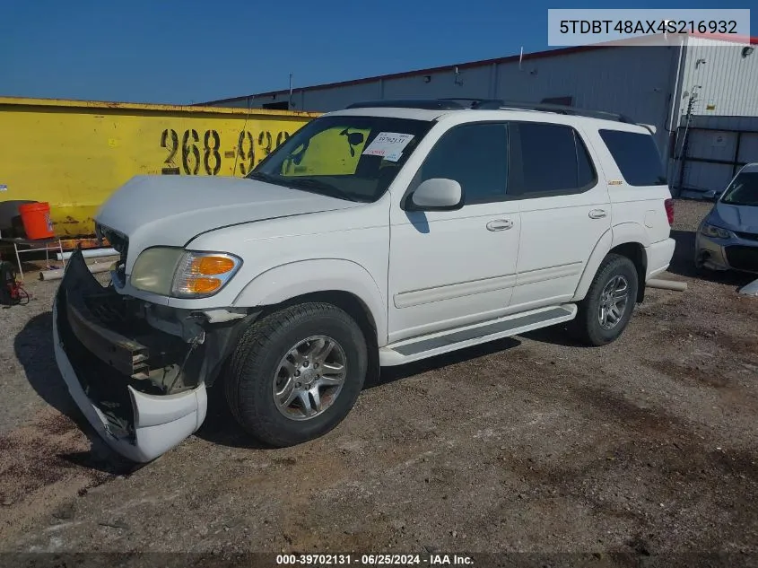 5TDBT48AX4S216932 2004 Toyota Sequoia Limited V8