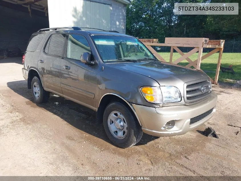 2004 Toyota Sequoia Sr5 V8 VIN: 5TDZT34A34S233103 Lot: 39710655