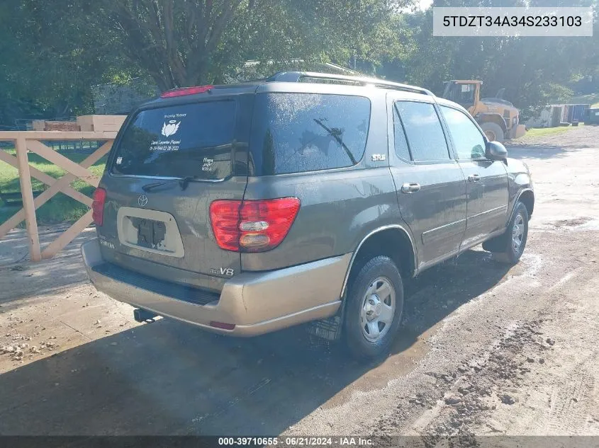 2004 Toyota Sequoia Sr5 V8 VIN: 5TDZT34A34S233103 Lot: 39710655