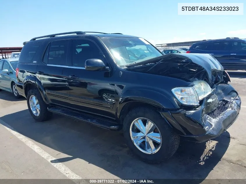 2004 Toyota Sequoia Limited VIN: 5TDBT48A34S233023 Lot: 39771322