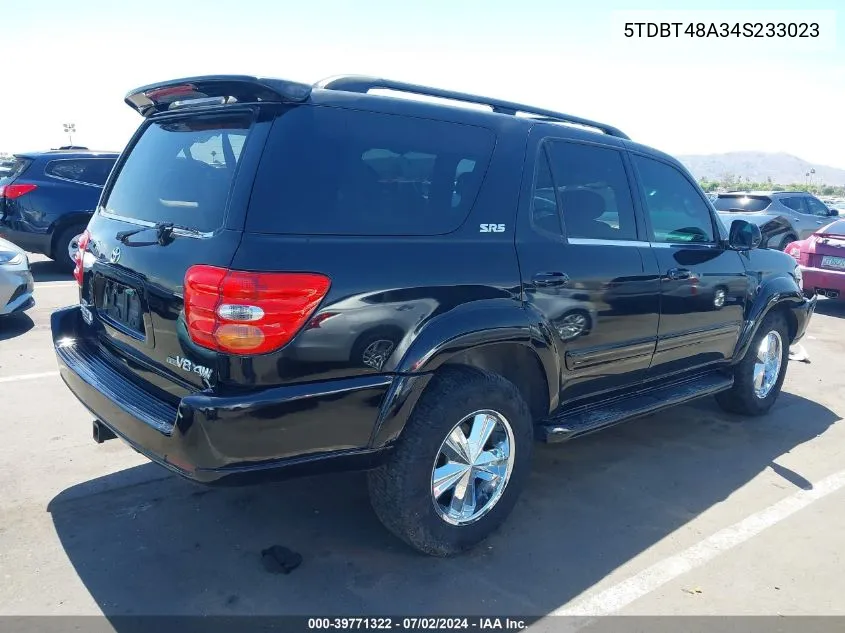 2004 Toyota Sequoia Limited VIN: 5TDBT48A34S233023 Lot: 39771322