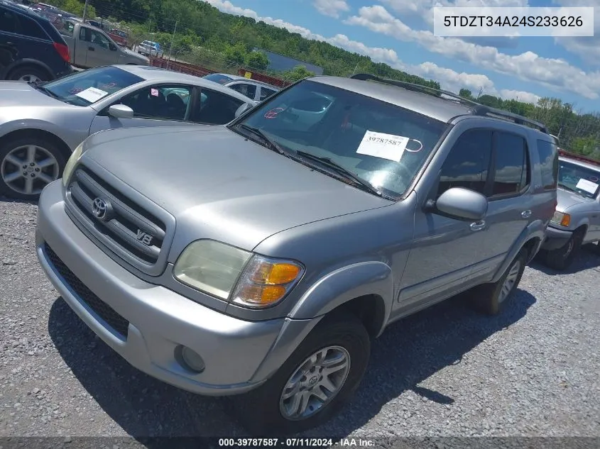 5TDZT34A24S233626 2004 Toyota Sequoia Sr5 V8