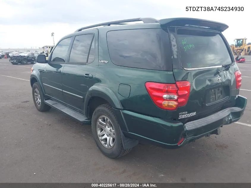 5TDZT38A74S234930 2004 Toyota Sequoia Limited V8