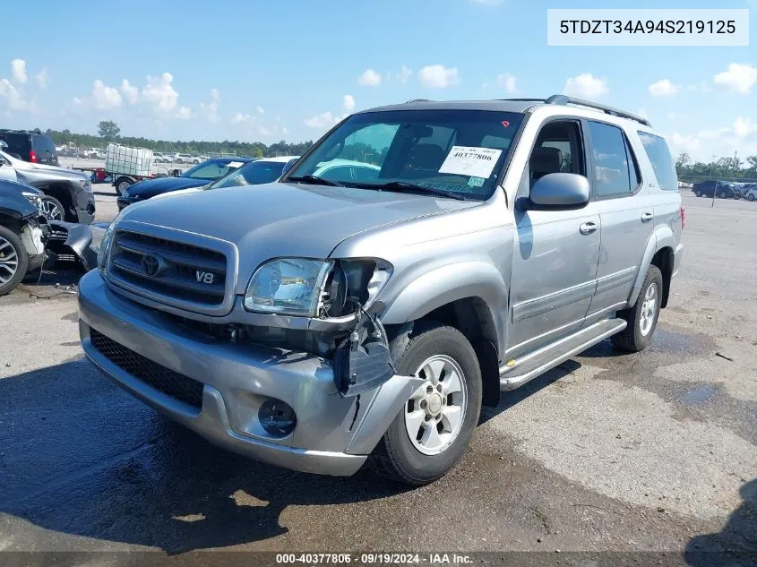 5TDZT34A94S219125 2004 Toyota Sequoia Sr5 V8