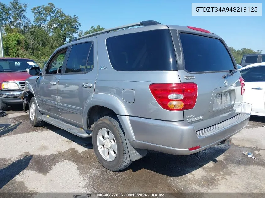 5TDZT34A94S219125 2004 Toyota Sequoia Sr5 V8