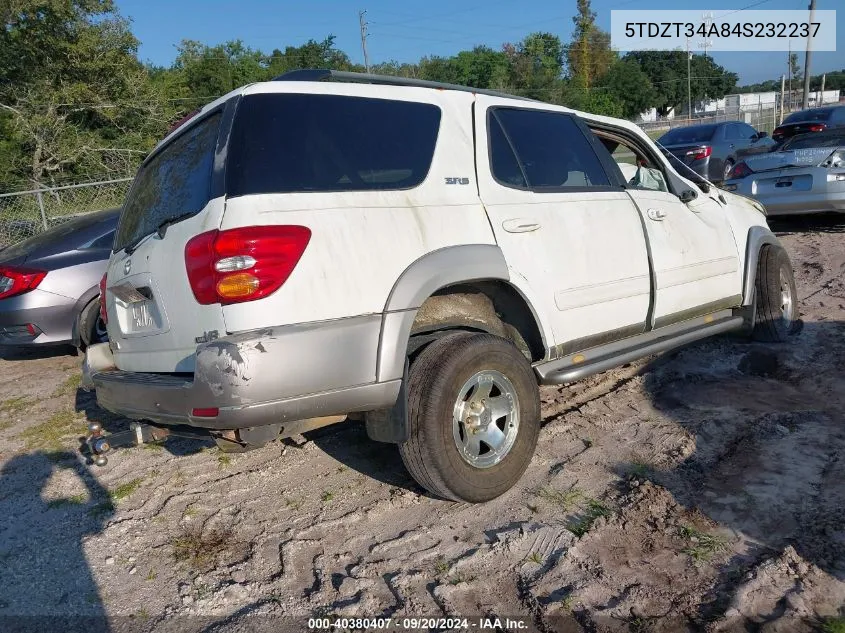 2004 Toyota Sequoia Sr5 V8 VIN: 5TDZT34A84S232237 Lot: 40380407