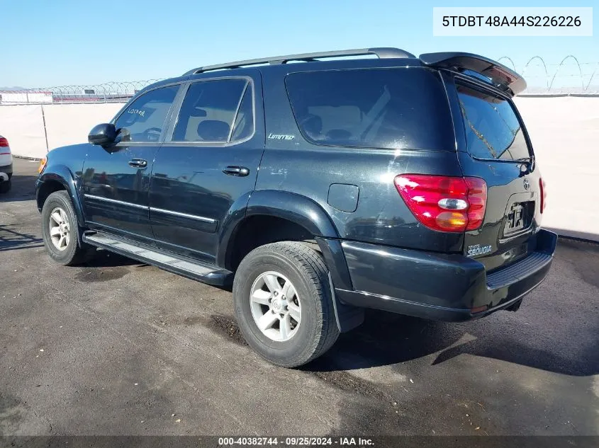 2004 Toyota Sequoia Limited V8 VIN: 5TDBT48A44S226226 Lot: 40382744