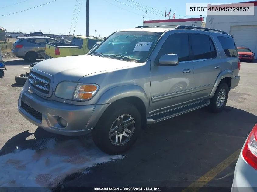 5TDBT48A04S229852 2004 Toyota Sequoia Limited V8