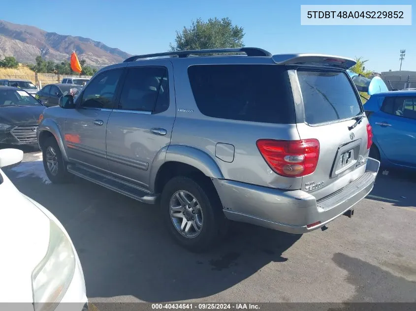 5TDBT48A04S229852 2004 Toyota Sequoia Limited V8