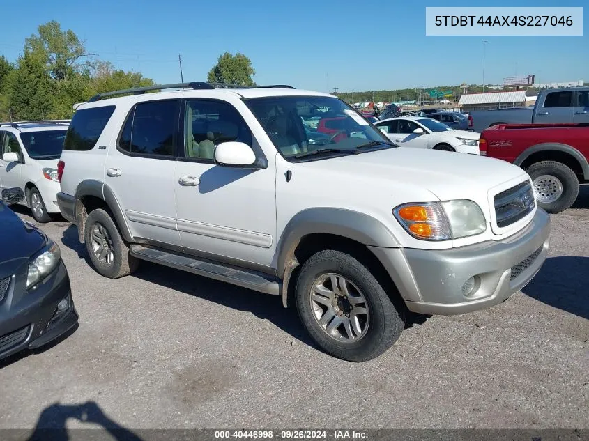 2004 Toyota Sequoia Sr5 V8 VIN: 5TDBT44AX4S227046 Lot: 40446998