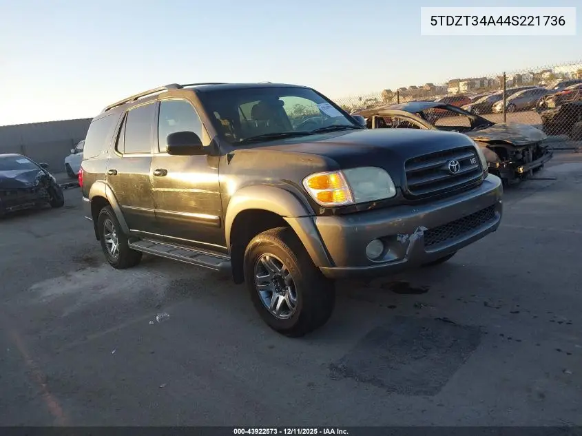 5TDZT34A44S221736 2004 Toyota Sequoia Sr5 V8
