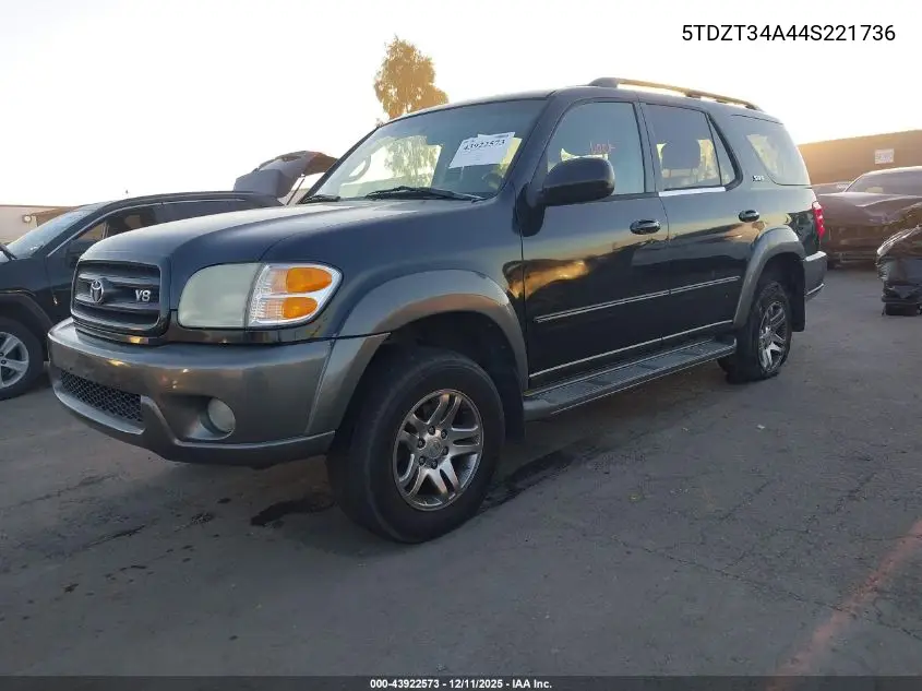 5TDZT34A44S221736 2004 Toyota Sequoia Sr5 V8
