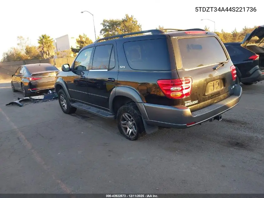 5TDZT34A44S221736 2004 Toyota Sequoia Sr5 V8