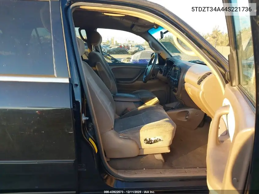 5TDZT34A44S221736 2004 Toyota Sequoia Sr5 V8
