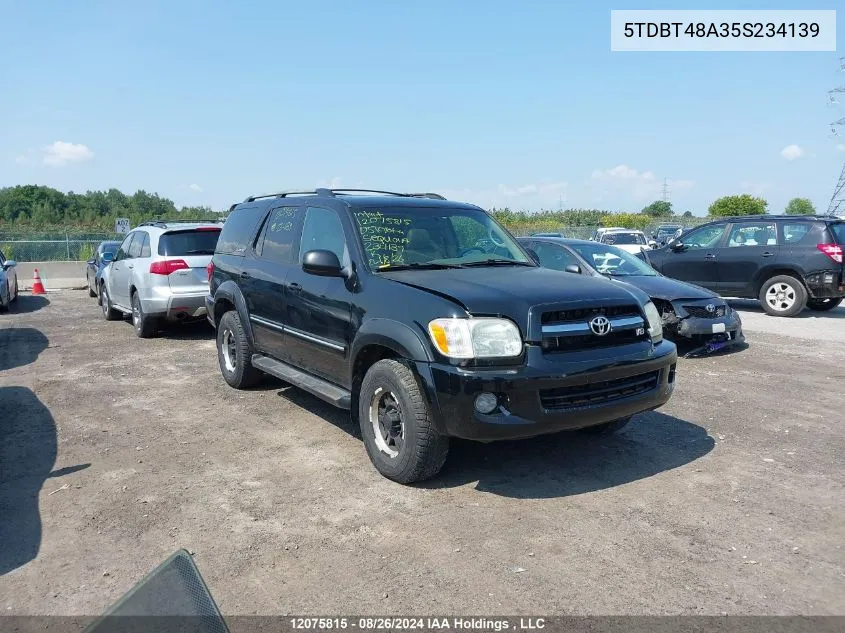 2005 Toyota Sequoia VIN: 5TDBT48A35S234139 Lot: 12075815