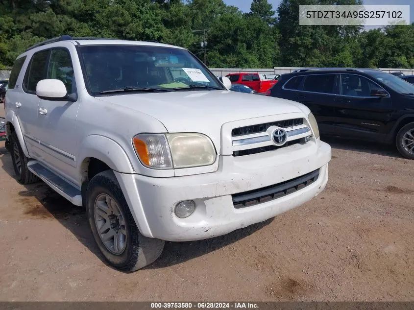 2005 Toyota Sequoia Sr5 V8 VIN: 5TDZT34A95S257102 Lot: 39753580