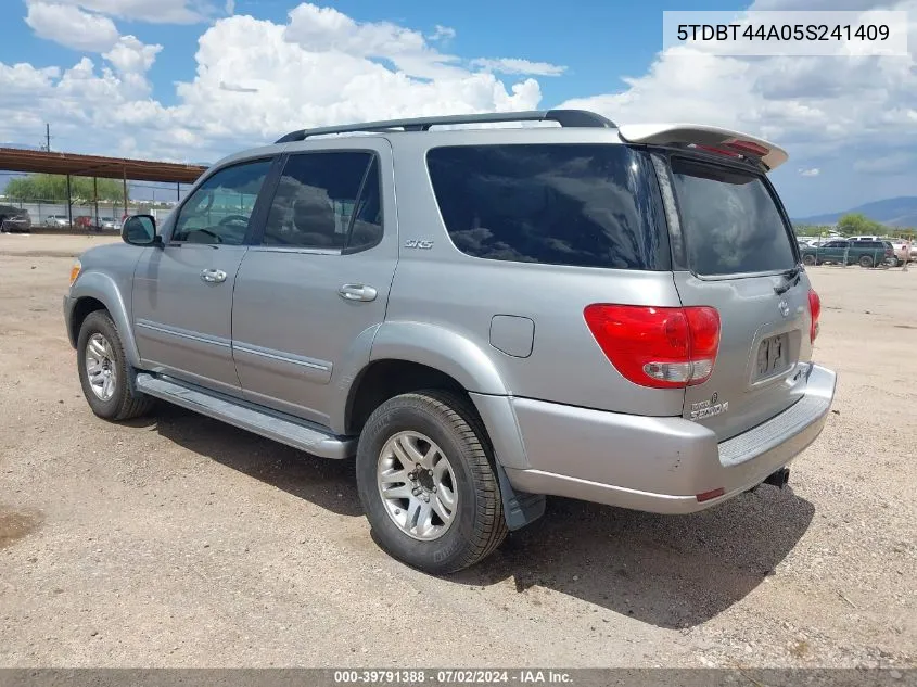 2005 Toyota Sequoia Sr5 V8 VIN: 5TDBT44A05S241409 Lot: 39791388