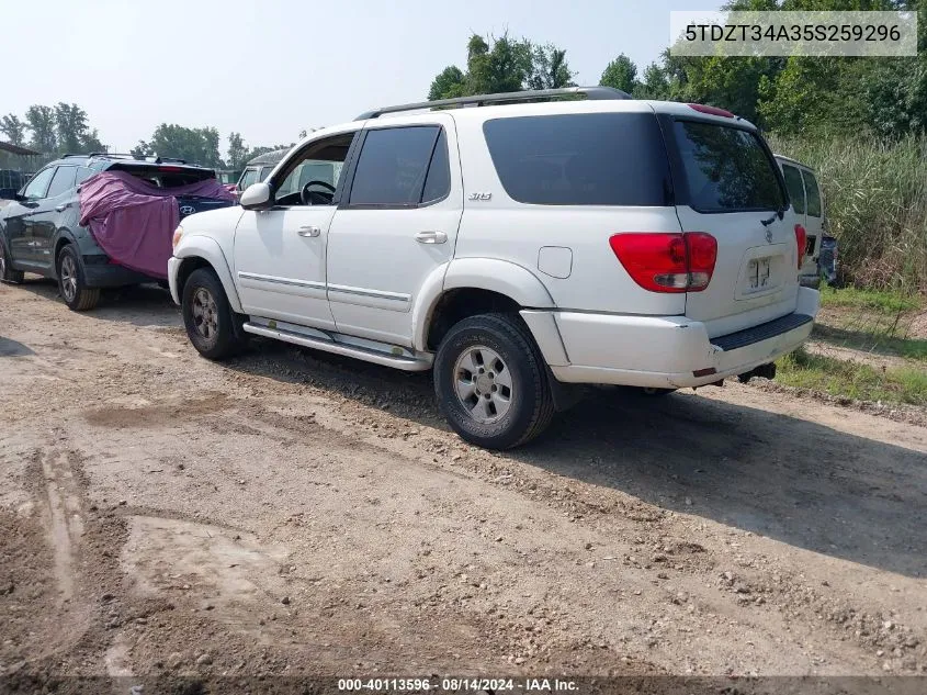 5TDZT34A35S259296 2005 Toyota Sequoia Sr5 V8