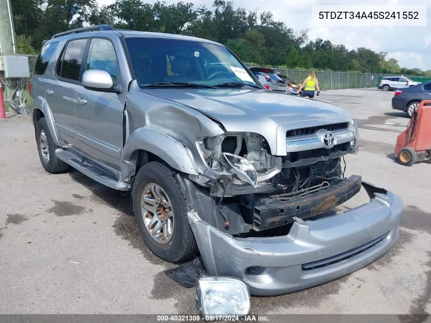 2005 Toyota Sequoia Sr5 V8 VIN: 5TDZT34A45S241552 Lot: 40321309