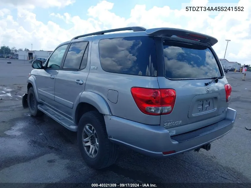 5TDZT34A45S241552 2005 Toyota Sequoia Sr5 V8