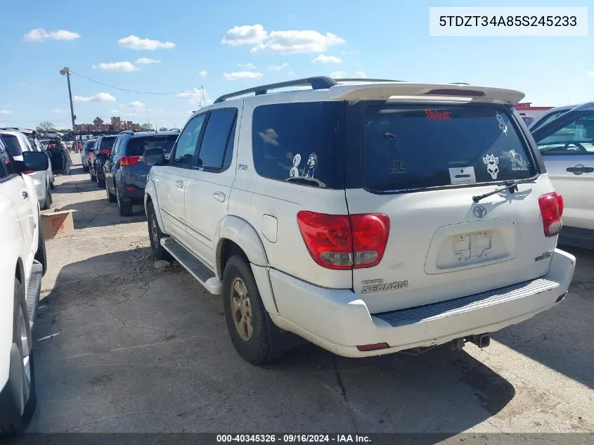 2005 Toyota Sequoia Sr5 V8 VIN: 5TDZT34A85S245233 Lot: 40345326