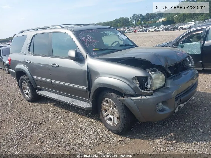 2005 Toyota Sequoia Limited V8 VIN: 5TDBT48A85S234542 Lot: 40359243